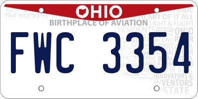 OH license plate FWC3354