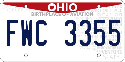 OH license plate FWC3355