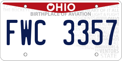OH license plate FWC3357