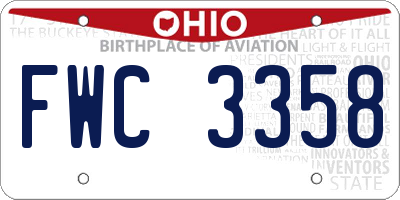 OH license plate FWC3358