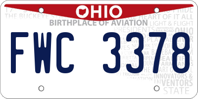 OH license plate FWC3378