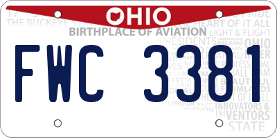OH license plate FWC3381