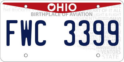 OH license plate FWC3399