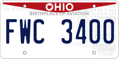 OH license plate FWC3400