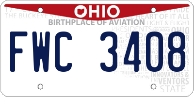 OH license plate FWC3408