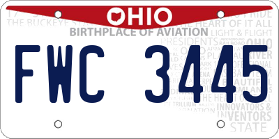 OH license plate FWC3445