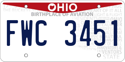 OH license plate FWC3451