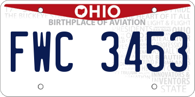 OH license plate FWC3453