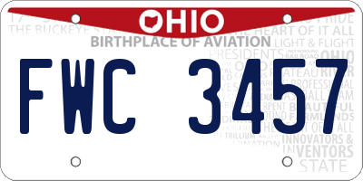 OH license plate FWC3457