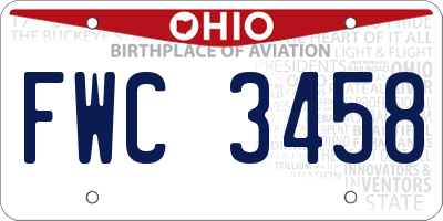 OH license plate FWC3458