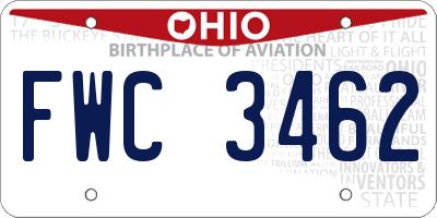 OH license plate FWC3462