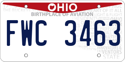 OH license plate FWC3463