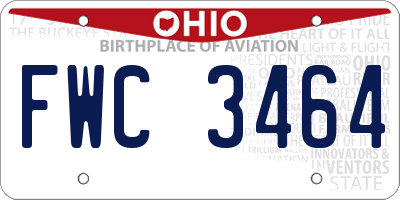 OH license plate FWC3464