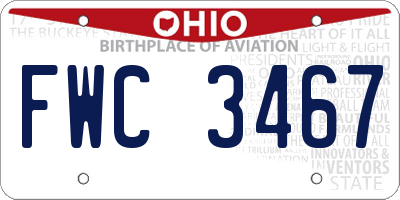 OH license plate FWC3467