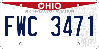 OH license plate FWC3471