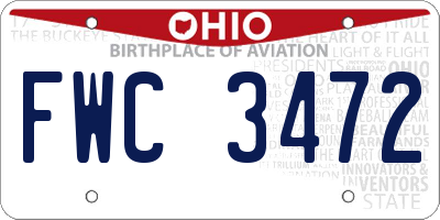 OH license plate FWC3472