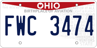 OH license plate FWC3474