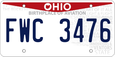 OH license plate FWC3476