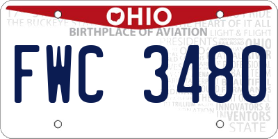 OH license plate FWC3480