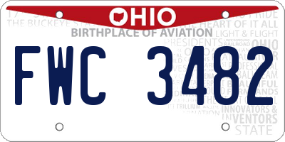 OH license plate FWC3482