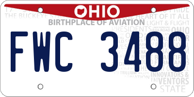 OH license plate FWC3488