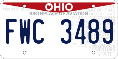 OH license plate FWC3489