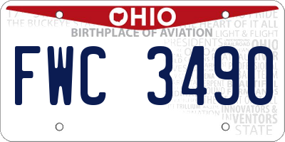 OH license plate FWC3490