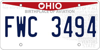 OH license plate FWC3494