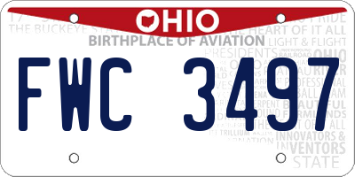 OH license plate FWC3497