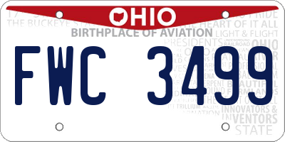 OH license plate FWC3499