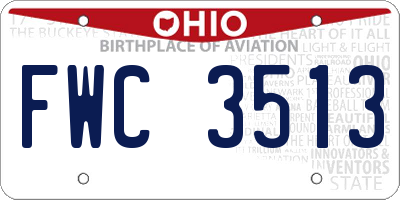 OH license plate FWC3513