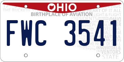 OH license plate FWC3541