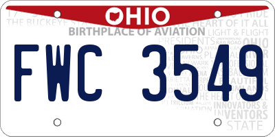 OH license plate FWC3549