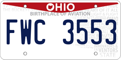 OH license plate FWC3553