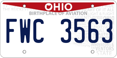 OH license plate FWC3563