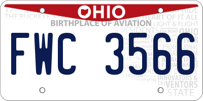OH license plate FWC3566