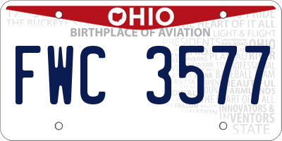 OH license plate FWC3577