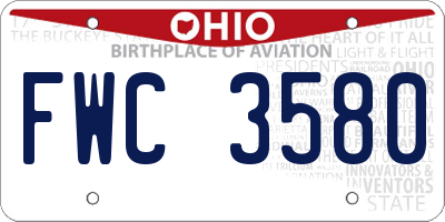 OH license plate FWC3580