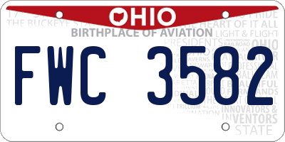 OH license plate FWC3582