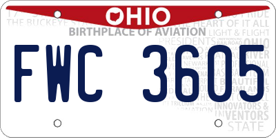 OH license plate FWC3605