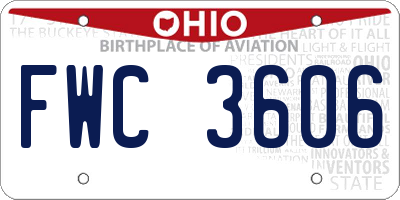 OH license plate FWC3606