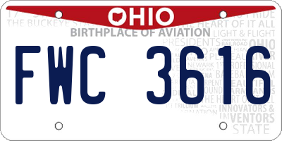 OH license plate FWC3616