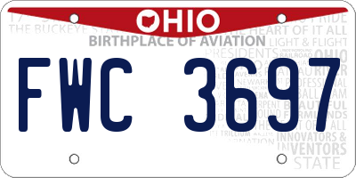 OH license plate FWC3697