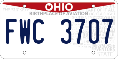 OH license plate FWC3707