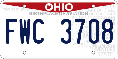 OH license plate FWC3708