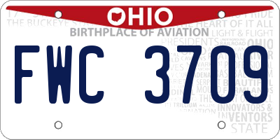 OH license plate FWC3709
