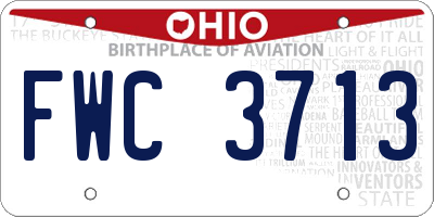 OH license plate FWC3713