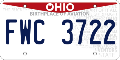 OH license plate FWC3722
