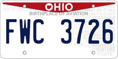 OH license plate FWC3726