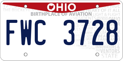 OH license plate FWC3728